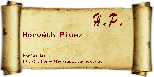 Horváth Piusz névjegykártya