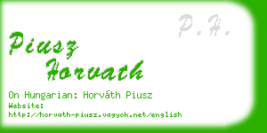 piusz horvath business card